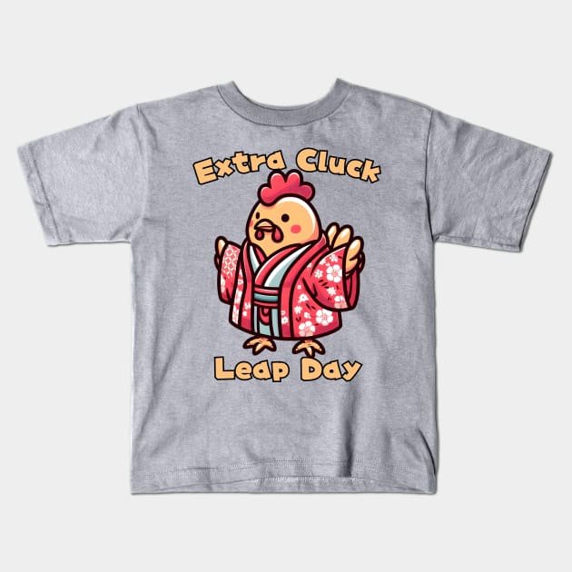 Leap day chicken Kids T-Shirt by Japanese Fever